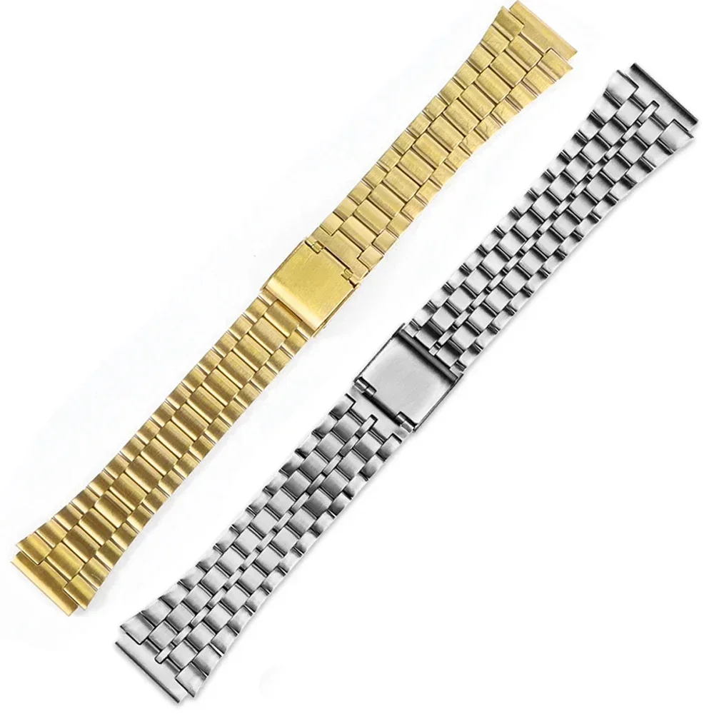 Vintage metalen horlogebandje voor casio sgw 400 f91w f84 f105/108/a158/168 ae1200/1300 18mm roestvrijstalen polsband