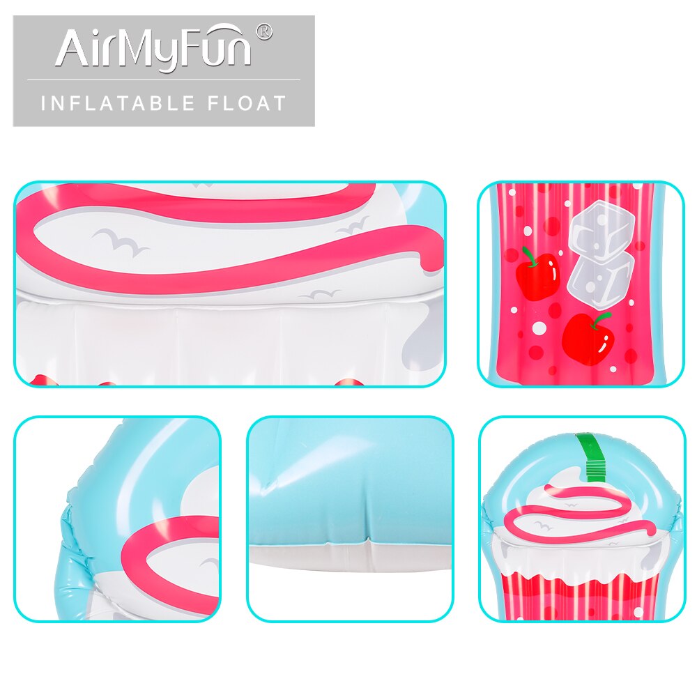 AirMyFun-flotadores de piscina gigantes inflables para adultos, reclinador inflable, balsa, accesorios de juego de agua para jóvenes, estilo de taza de zumo