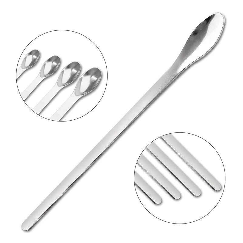 Practical Lab Spoon 20 Pcs Lab Spatula Stainless Steel Laboratory Scoop For Reagent Sampling Mixing Measuring