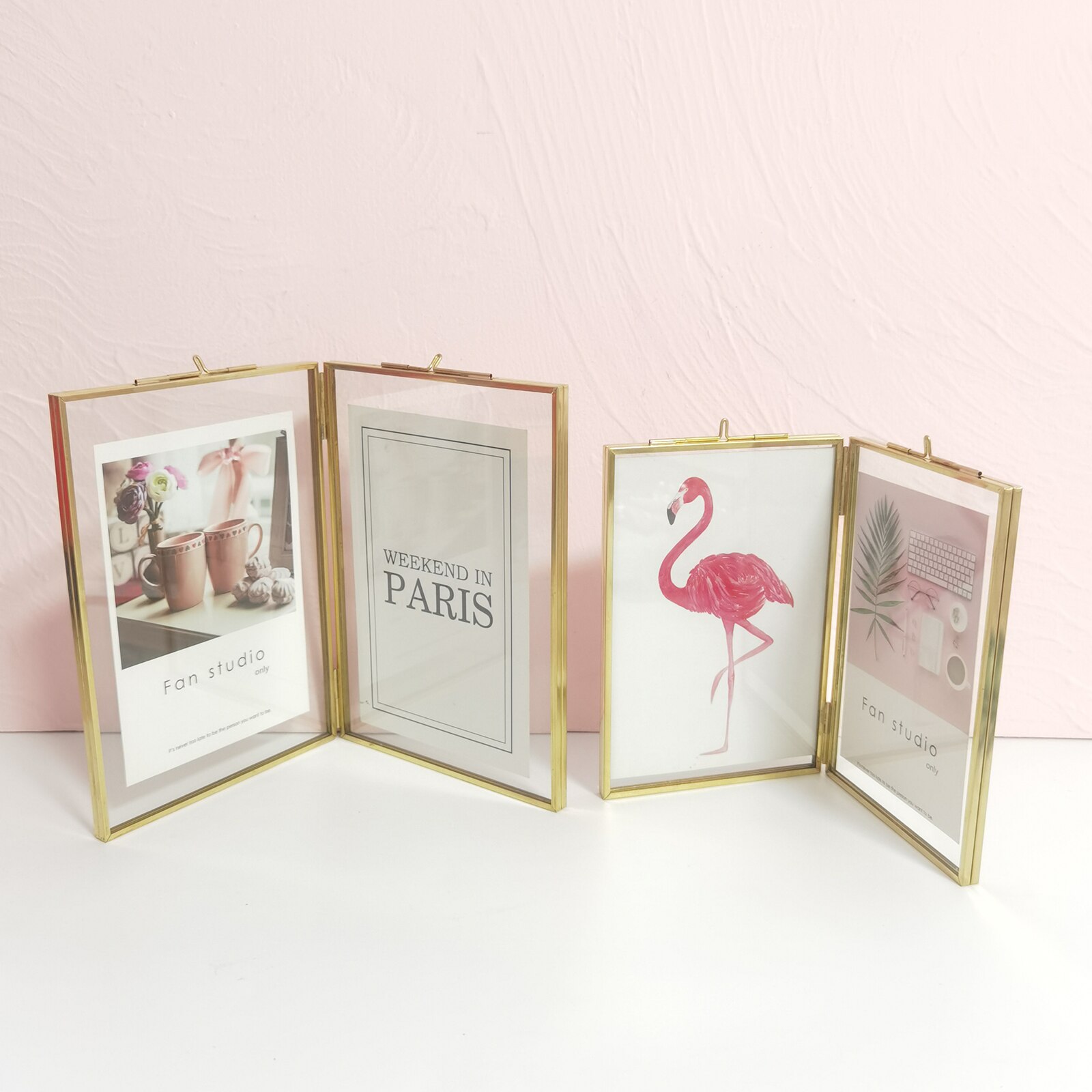 Cadre de Photo suspendu en verre Double face de Style industriel, support de cadre de présentation d'illustration de Portrait, de forme rectangulaire