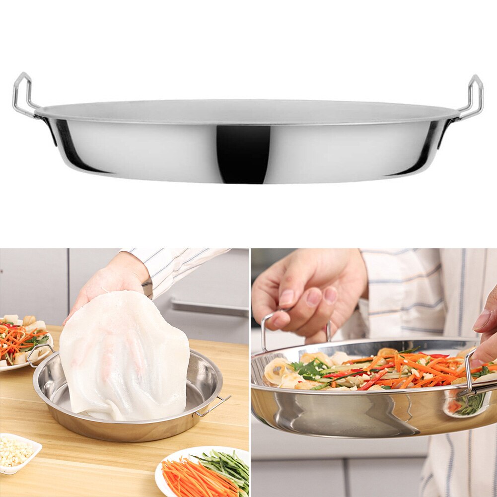 Rvs Pan Koude Noodle Maken Gereedschap Gestoomde Rijst Lade Taart Schotel Voor Thuis Keuken SLC88