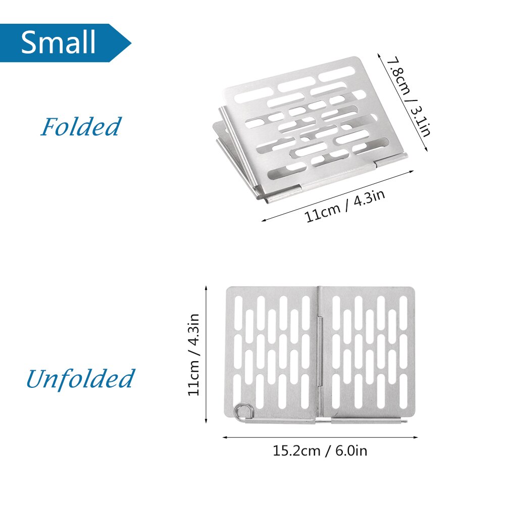 Mini rostfritt stål fällbar grillkorg bärbar grillkorg galler galler picknick grill camping spis tillbehör: S
