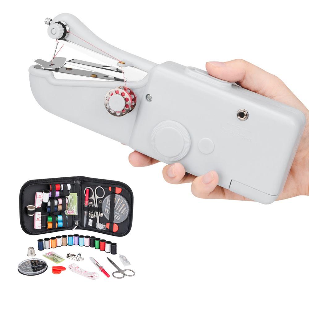 Portable Household Mini Hand Sewing Machine Quick Stitch Sew Needlework Cordless Clothes Fabrics Electronic Sewing Machine