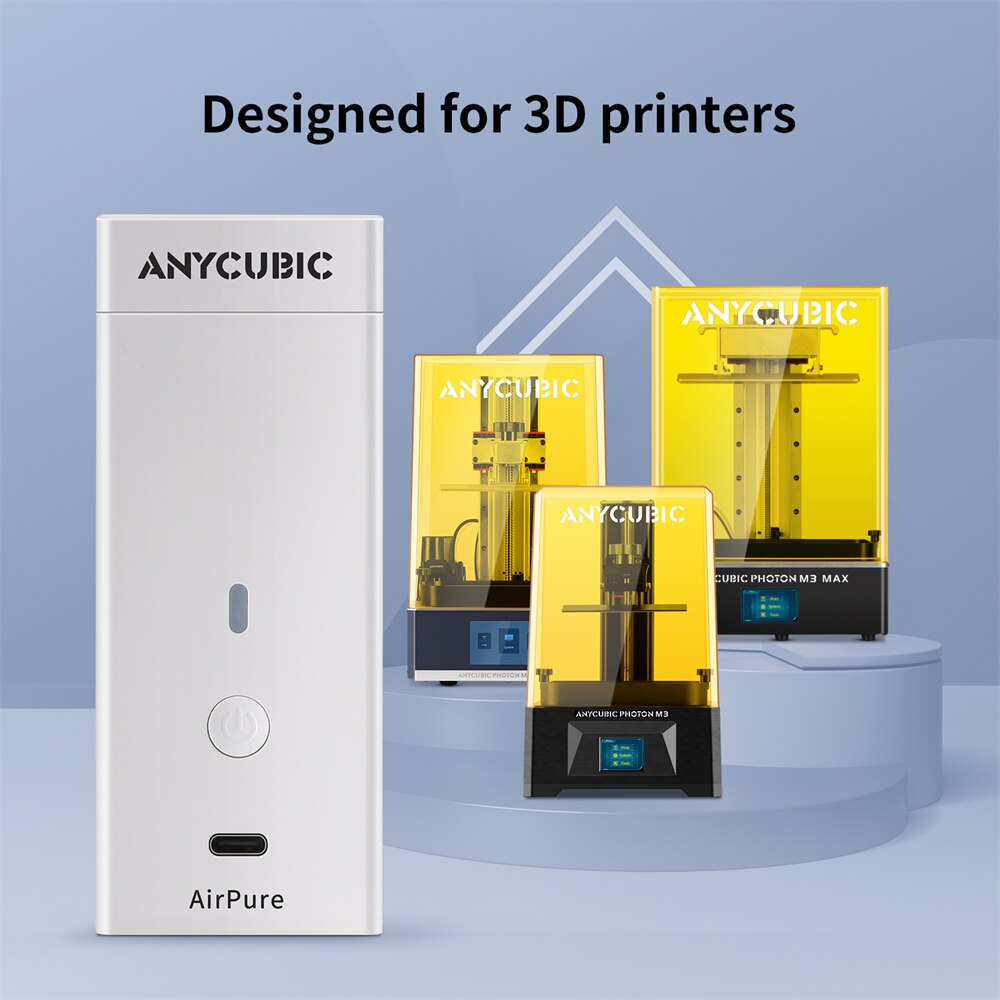 Anycubic airpure effektiv luftrening lågbrus usb laddat luftfilter för resin 3d skrivare för photon mono  x 4k m3 plus