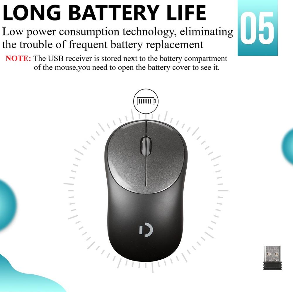 Wireless Keyboard and Mouse Combo Portable Silent Chocolate Key Ultra-Thin Cute Mini Keyboard Mice Set for Office Laptop PC