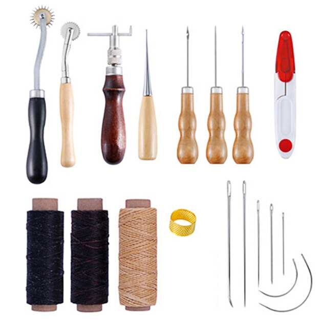 Miusie Lederen Naaien Kit Leer Hobbygereedschappen Set Hand Naaien Priem Stiksels Punch Carving Werk Zadel Groover Set Voor Beginners: type12