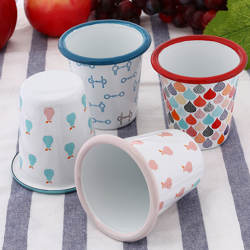 Kegel trichter tasse Flachen boden becher ohne emaille Karikatur kaffee becher Eisstockschießen farbe milch Tee tasse hause dekoration freund