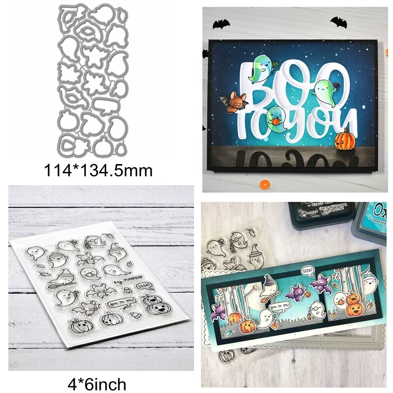 Troqueles de corte de Metal para manualidades, letras del alfabeto elfo, oso, árbol de invierno, Feliz Navidad, Matc, sellos de silicona transparentes,: 7