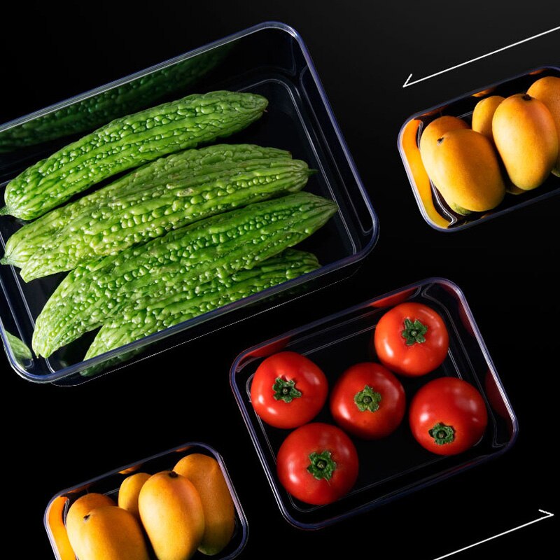 Keuken Koelkast Vriezer Ruimte Saver Organizer Thuis Voedsel Transparante Plastic Organizer Container Koelkast Opbergdozen