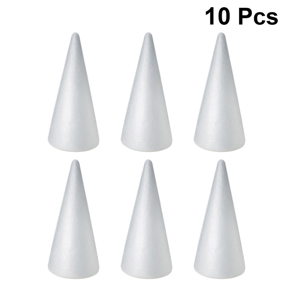 2 stuks kinder diy knutsel kegel accessoires kerst kegel handgemaakte witte massieve schuim kegel  (38 x 13.5cm): Wit 5