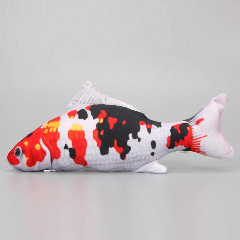 46cm 3D Simulation chats oreiller en peluche jouets Simulation Animal en peluche chat oreiller canapé housse de coussin pour noël: 55cm redgold fish