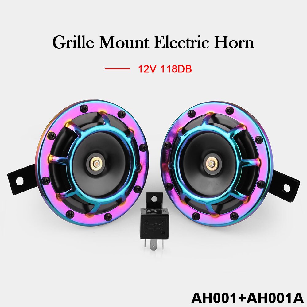 Bocina Universal para coche, claxon de señal eléctrica de montaje negro, resistente al agua, CC de 6V, 110dB, para vehículo, camión, vehículo, motocicleta
