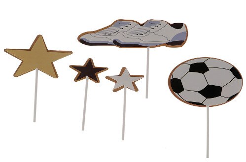 Fútbol adorno acrílico para pastel novedad fútbol topper para tarta de feliz cumpleaños para niños cumpleaños adornos de pastel de deportivos: 5