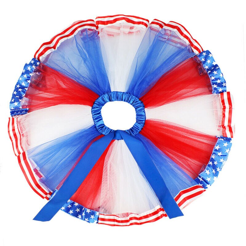 Baby Girls Tutu Skirt Newborn Baby Kid Girl Headband Tutu Skirt Independence Day Costume Prop Skirt Headband