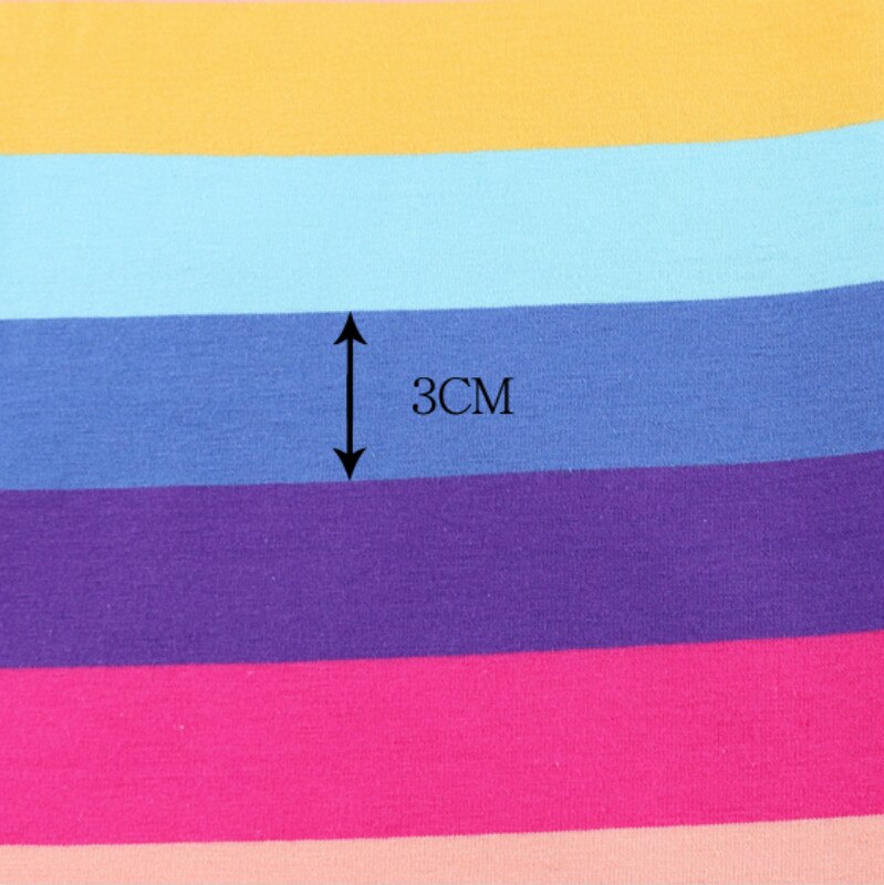 Thin rainbow striped fabric Elastic cotton Gradient Cloth for sewing clothes material