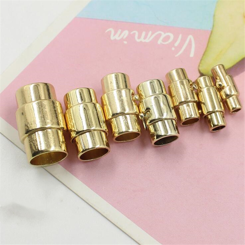 5pcs 3-10mm End Clasp Strong Magnetic Clasps Jewelry Clasps For Bracelet Leather Cord Bracelet Connectors For Jewelry Making: M / Brown