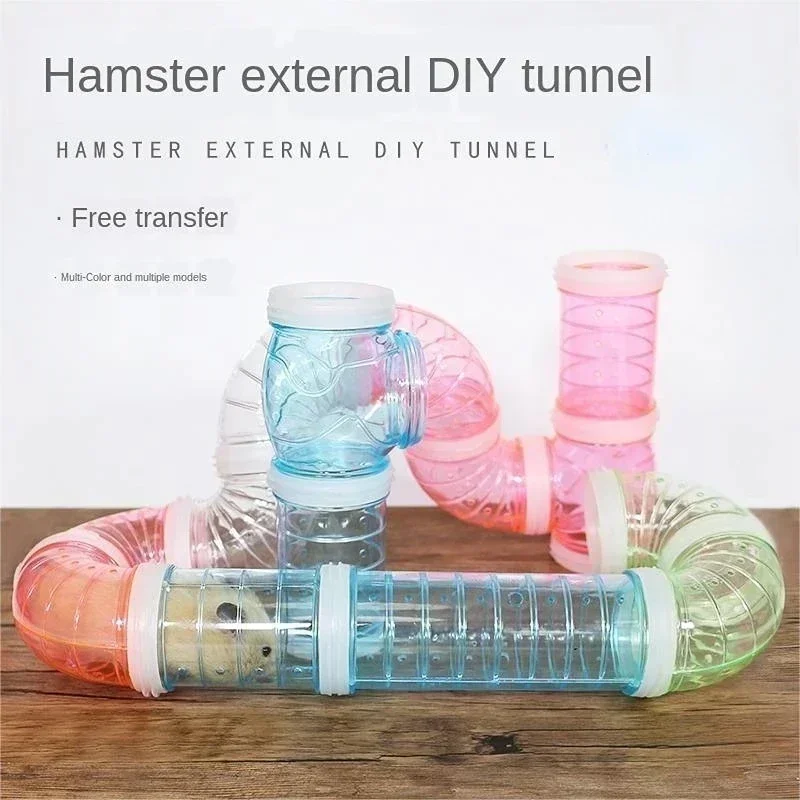 Juguete de túnel de hámster de plástico, canal de entrenamiento rodante, tubo de laberinto de empalme DIY duradero, tubería externa para accesorios de animales pequeños