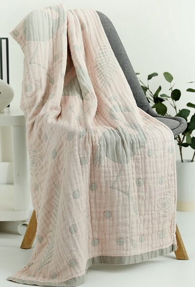 Soft 5-layers 100% Cotton Muslin Large Bath Towel Strong Water Absorption Towel - Luxurious Beach Towel Travel Use: Pattern B