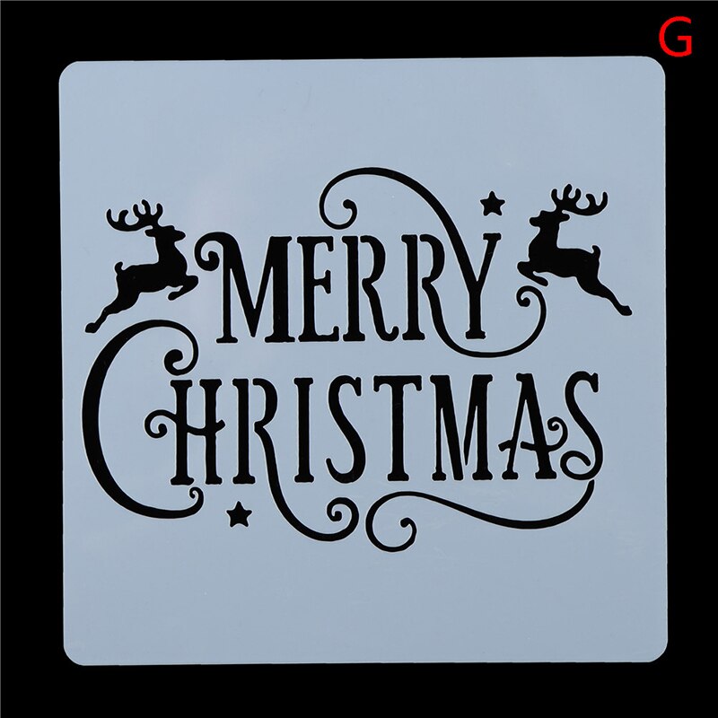 DIY Christmas Embossing Paper Card Template Craft Layering Stencils For Walls Painting Scrapbooking Stamp Album Decor 13x13cm: G