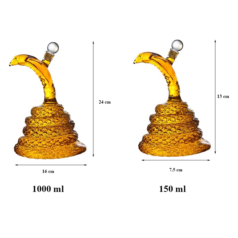 Cobra animal em forma de luxo casa barra de vidro sem chumbo uísque decanter para licor uísque bourbon DDC-201