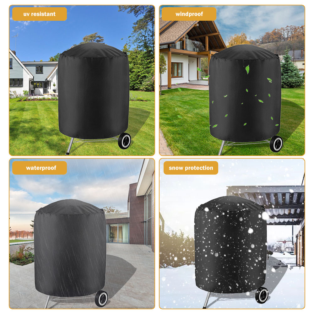 Grill Cover Round Rectangle Outdoor Waterproof Oxford Cloth Stove BBQ Protective Covers Heavy Duty Dustproof Garden Accessories