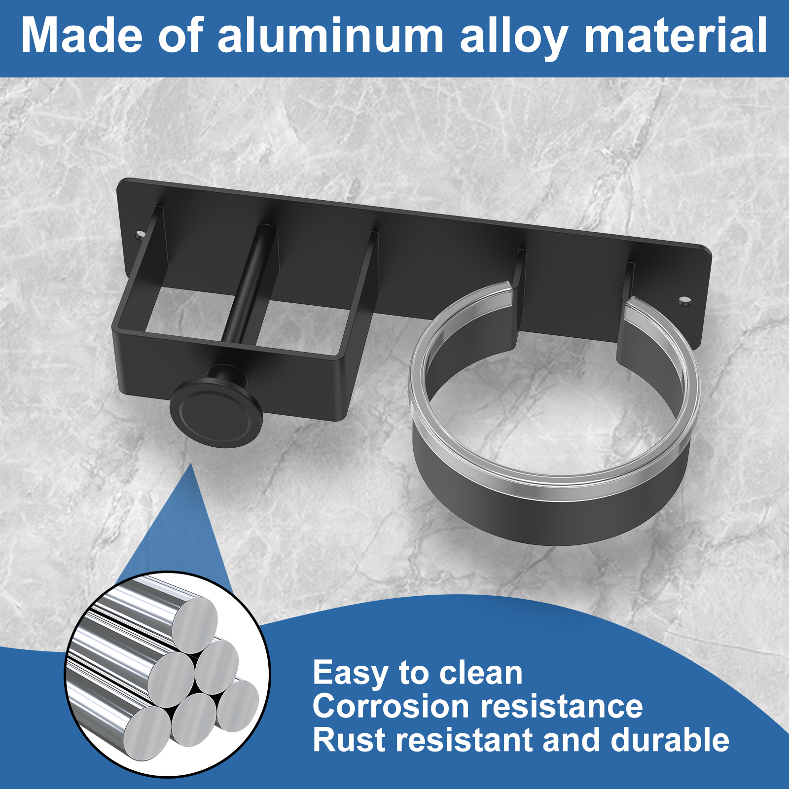 Hair Dryer Holder Wall Mounted Bathroom Hair Straightener Storage Holder Hair Tool Organizer Adhesive Toilet Blower Holder