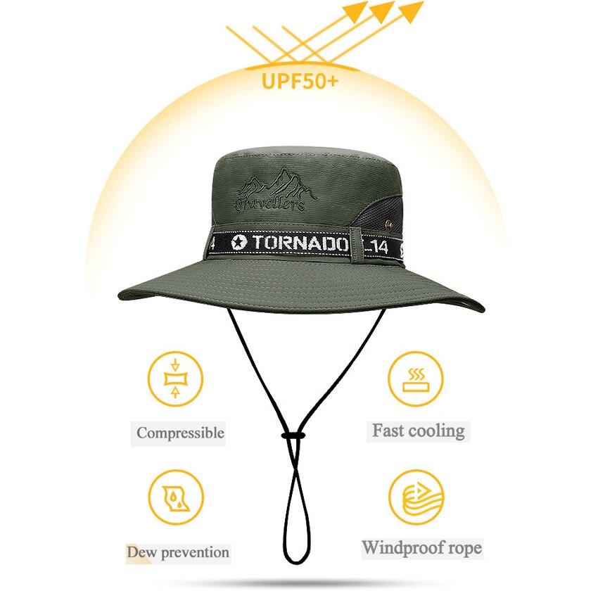 Upf 50+  solhat hat spand cowboy mænd kvinder fiskeri boonie hatte sol uv beskyttelse lang stor bred brim mesh vandreture udendørs strand kasket