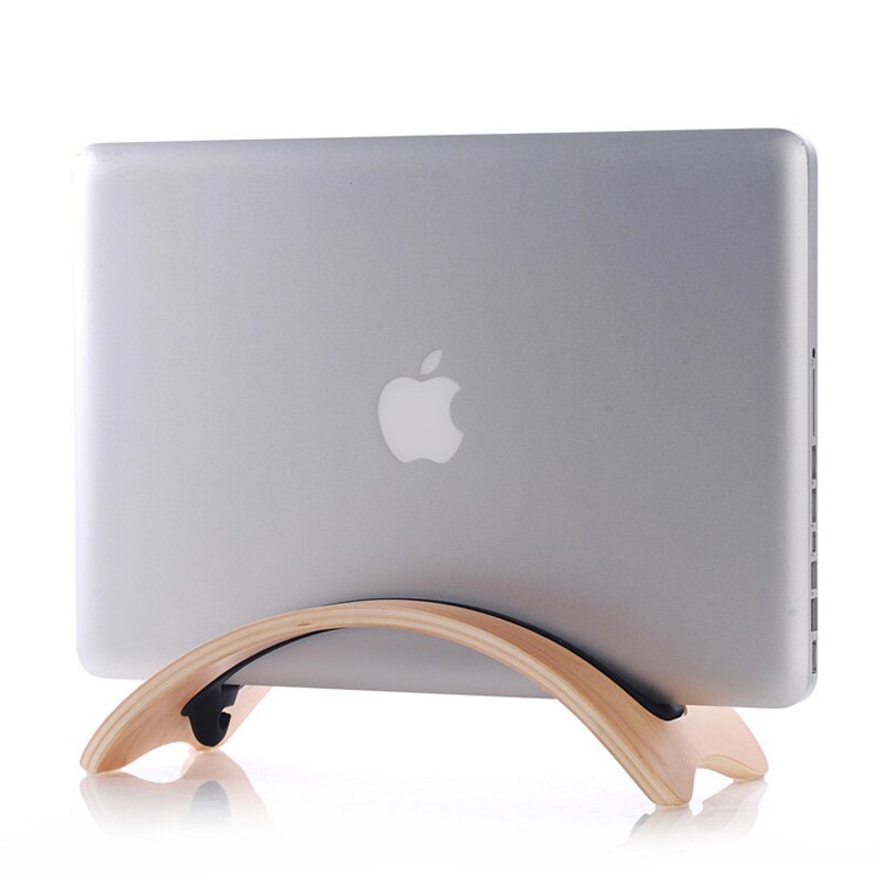 Træ lodret stationær bærbar computer holder holder base beslag dock til 13.3/15.4/16 tommer macbook pro 11.6/13.3 tommer macbook air