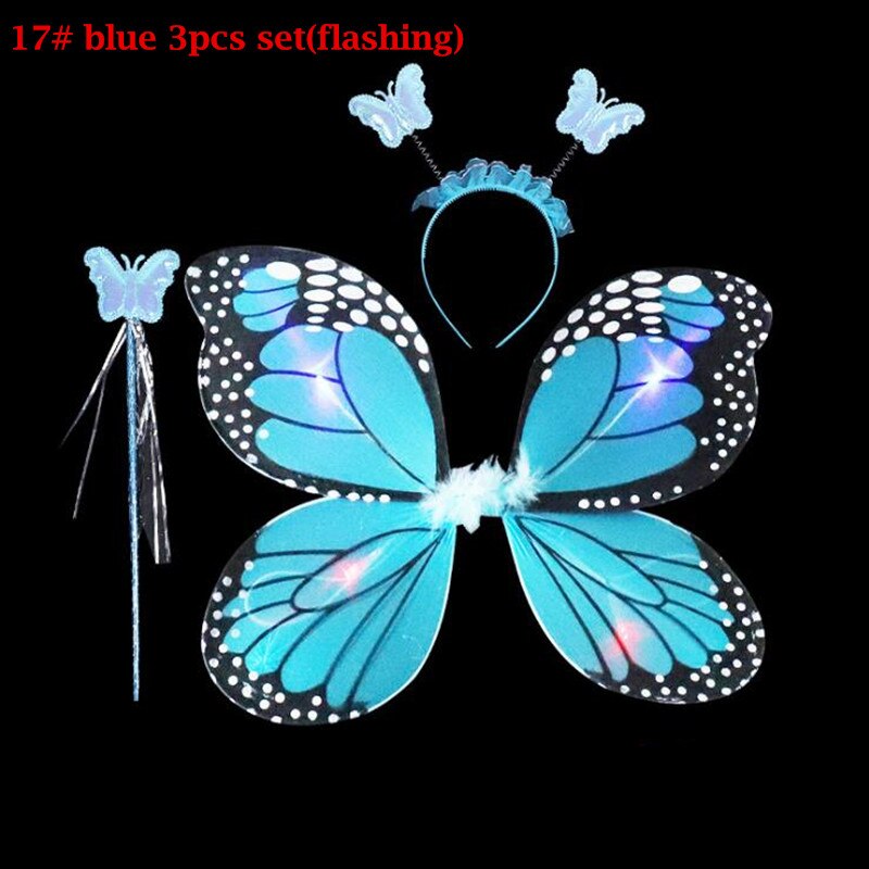 Lumière LED Up papillon aile bandeau fée baguettes jupe enfants princesse Performance Cosplay ensemble lueur fête noël Halloween: 17