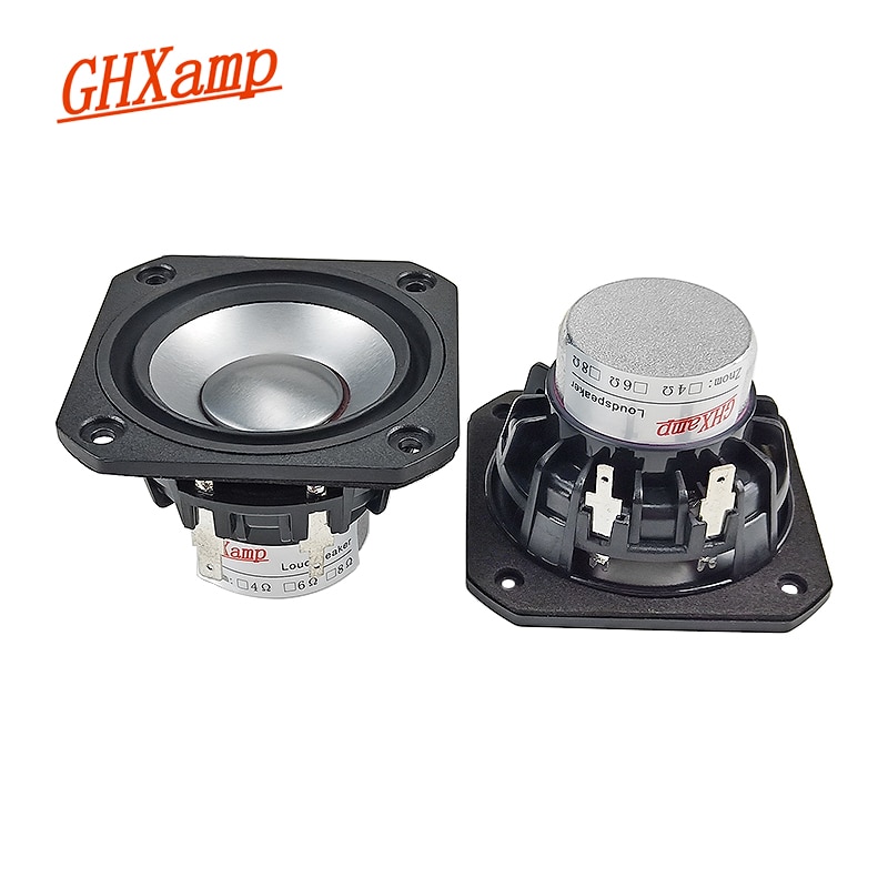 Altavoz cuadrado de neodimio de rango completo, 2,5 pulgadas, cono de aluminio anodizado, 25 núcleos, Bobina de voz, Tweeter, bajos medios, 103HZ, 20W