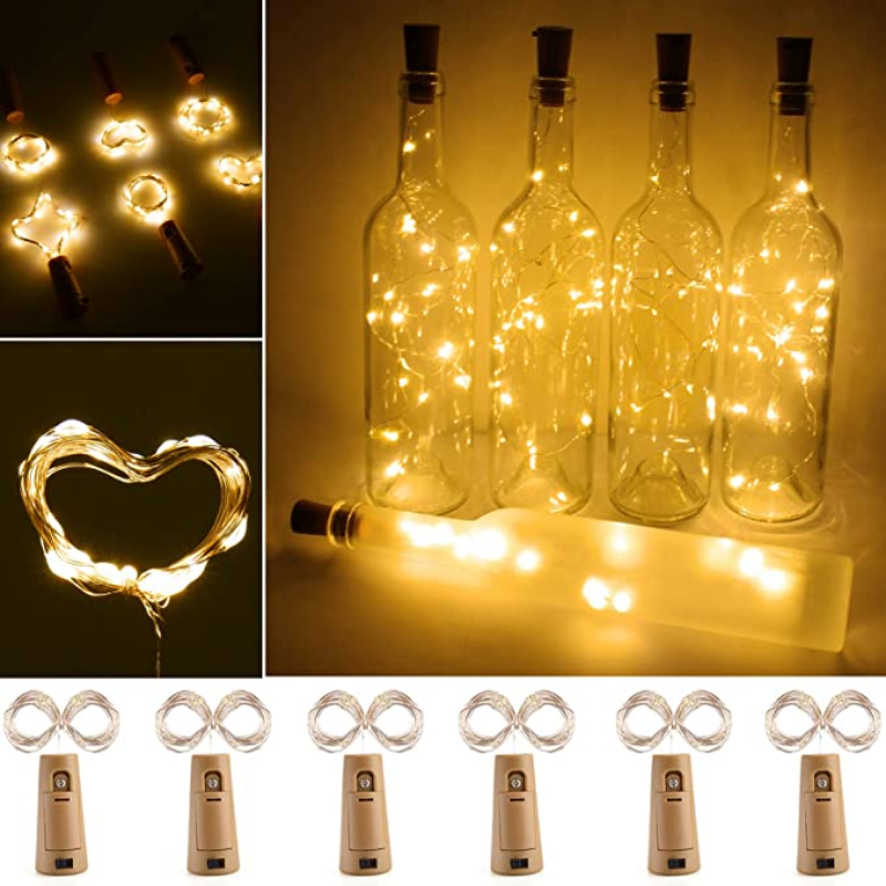 Luces LED para botellas de vino con corcho, 1/2/3M, luces de corcho, miniluces de hadas para botellas de licor, manualidades, decoración para fiestas y bodas