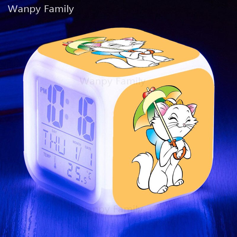 Sehr Ziemlich Marie katze Wecker LED Großen Bildschirm Display Zeit Datum Für Kinder Geburtstag Multifunktio digitale alarm uhren