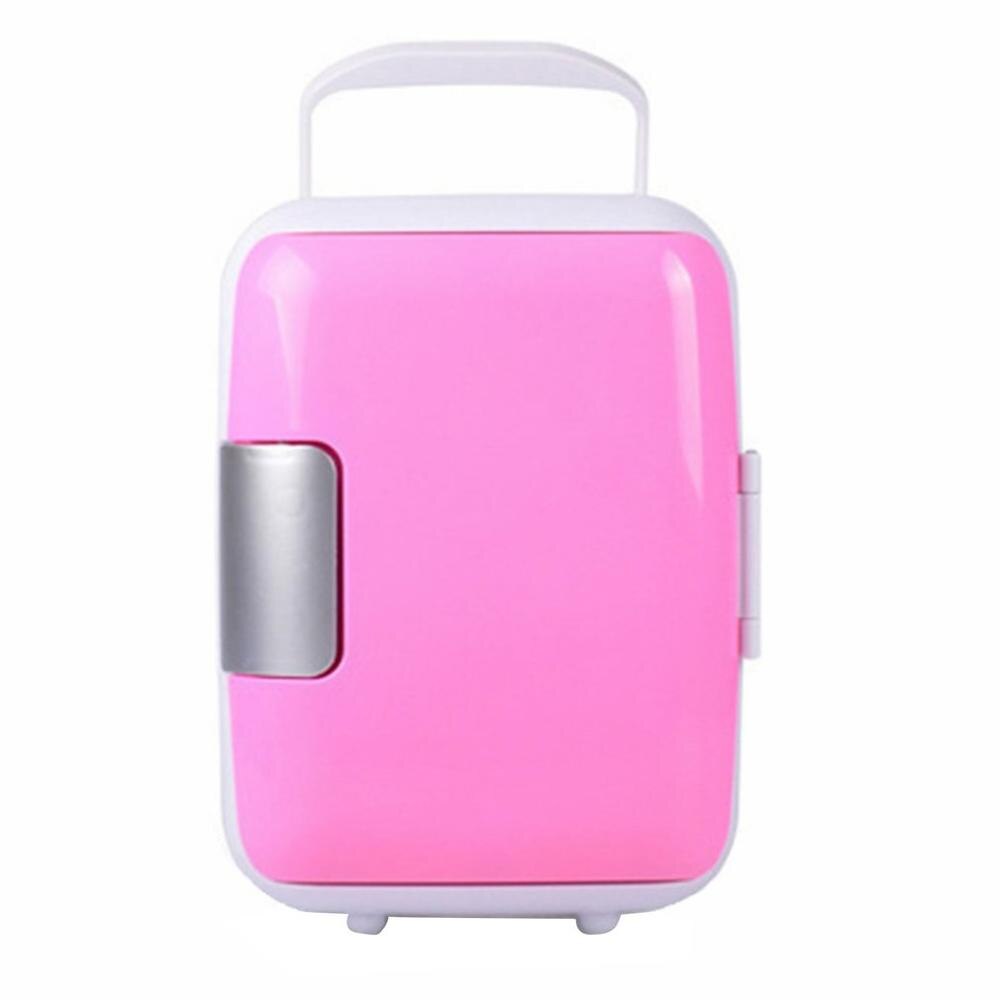 4L Car Refrigerator Automoble Mini Fridge Refrigerators Freezer Cooling Box frigobar Food Fruit Storage Fridge Compressor: pink