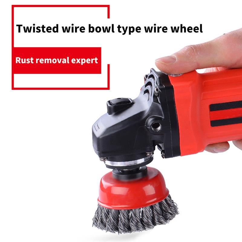 75mm Steel Wire Flat Cup Wheel Brush Set Rotating Knot Flat Cup Wire
