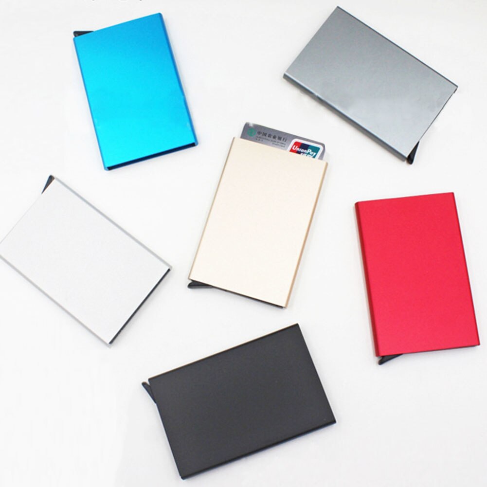 Men Metal Stainless Steel Card Holder Case Silver Aluminium Travel Wallet Rfid Business ID Credit Bank Card Case for Cards