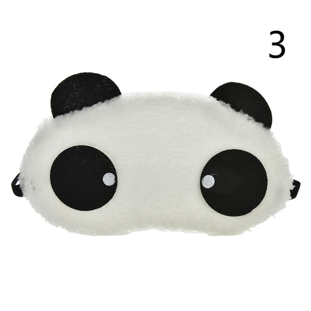 visage mignon blanc Panda masque pour les yeux ombre ombre sommeil coton lunettes masque pour les yeux masque de sommeil couverture pour les yeux soins de santé: J