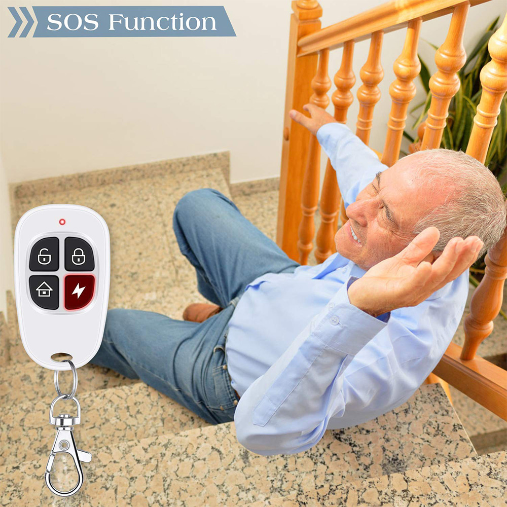 DPK4 Tuya Smart Home Alarm System Door Sensor PIR Doorbell SOS Alexa Google Voice Command Arm/Disarm system with Security Code