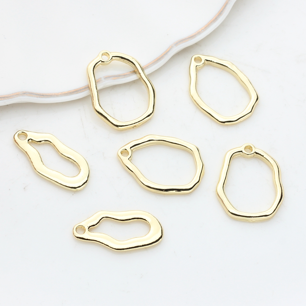 Mini géométrique rond cercle Rectangle connecteur breloques 10 pièces/lot pour bricolage boucles d'oreilles fabrication de bijoux