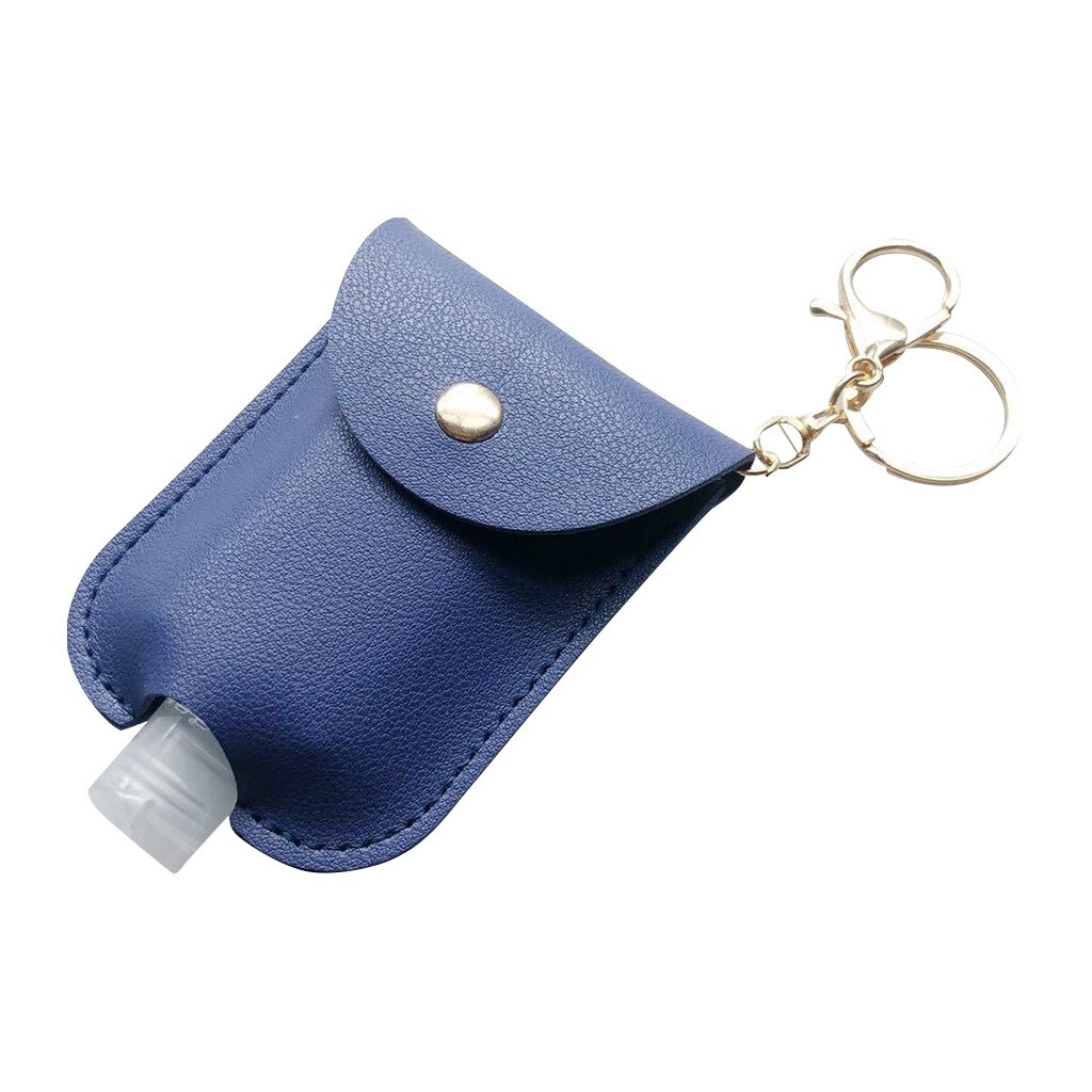 Travel Bottle And Keychain Holder Refillable Empty Bottles For Hand Sanitizer Organizer Keychain Key Rangement Zipper Bag#p30: Blue