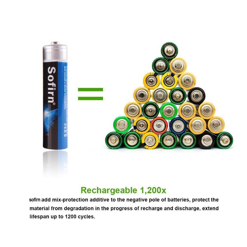 LED flashlight AA NiMh 2200mAh Rechargeable Batteries with 1100 Cycle High Capacity Precharged Battery 4 Pack Eco-friendly