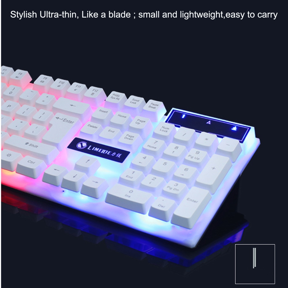 USB Office Rainbow Backlight Keyboard Mouse Set Mechanical For PC Laptop Durable Desktop Gaming Stylish Combo Ergonomic Home#g4