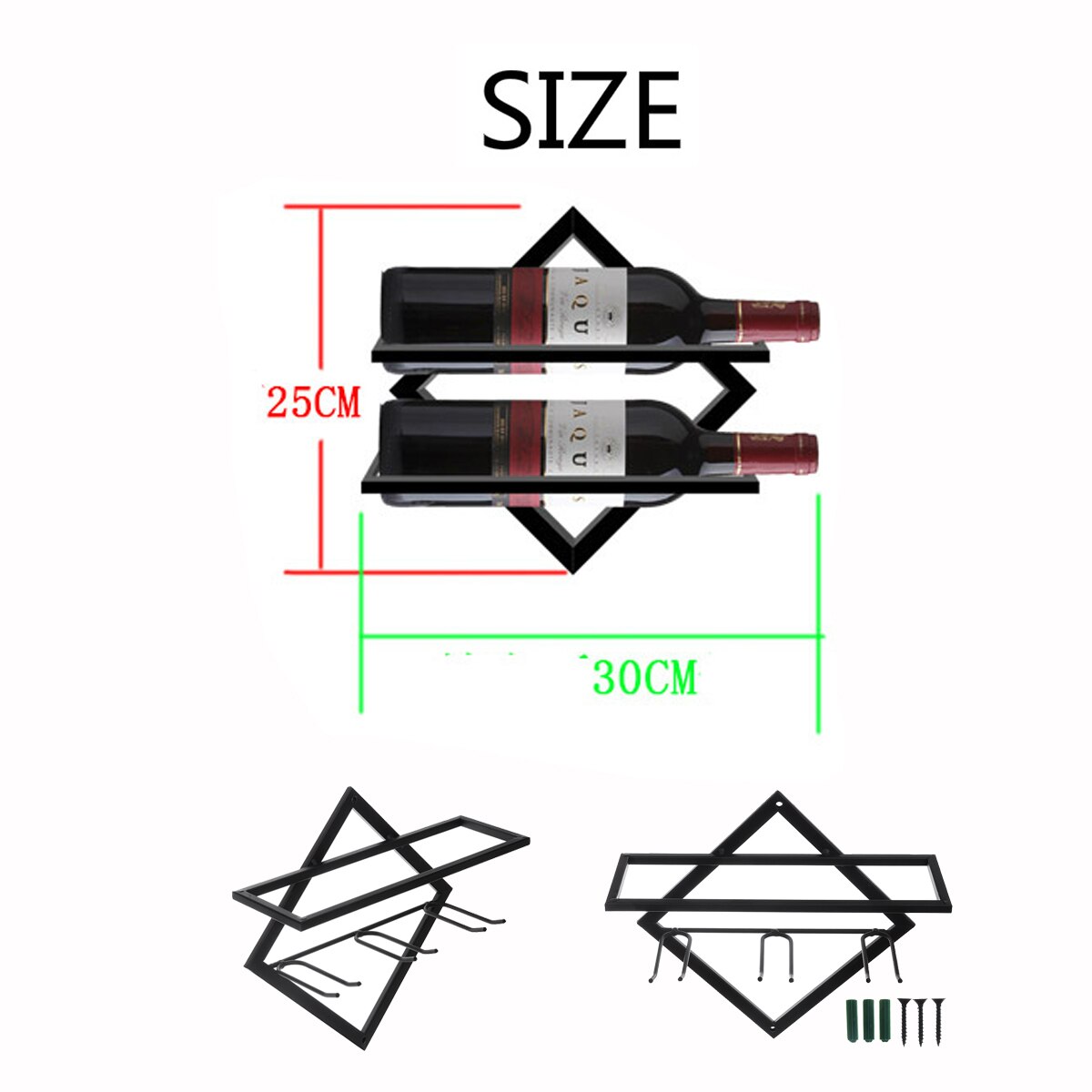 Wall-mounted Wine Rack Bottle Shelf Organizer Storage HoldersWine Cup Rack European Wine Cabinet Wall Display Cabinet