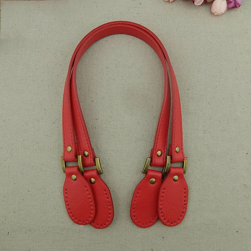 1 Pair Leather bag Handles 58cm Bag Belt Accessories For Bags DIY Replacement Bag Handles Purse Strap Handbag Strap Bag strap: Red