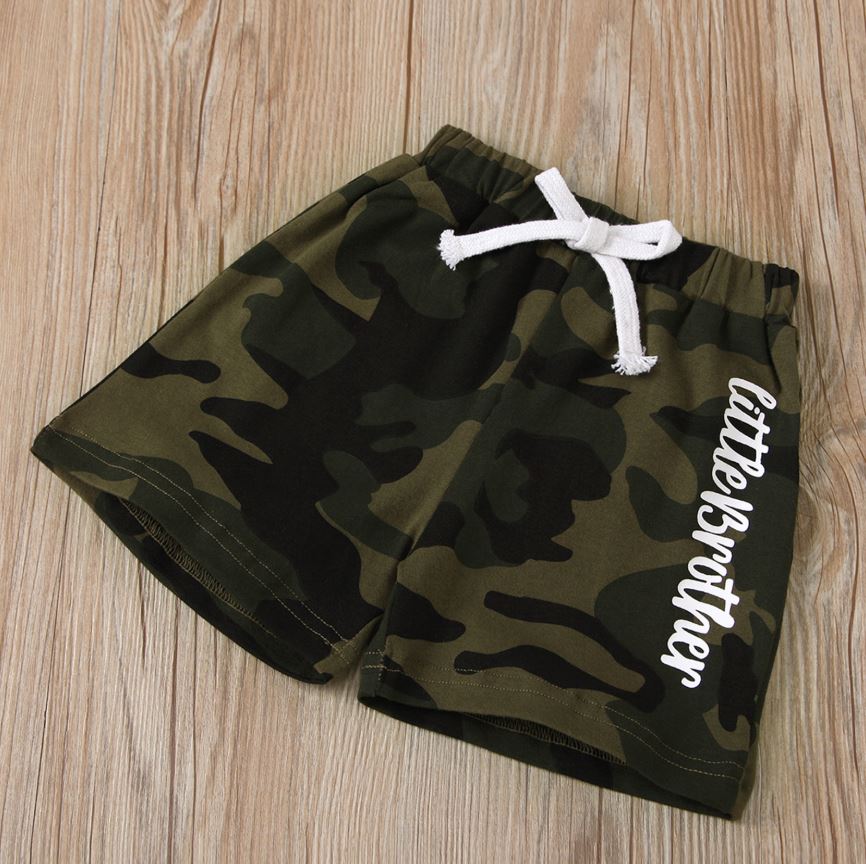 Baby Jongens Kleding Set Brief Afdrukken Camouflage Korte Mouw T-shirt En Shorts Twee Stuk Pak Voor Verjaardagsfeestje Fotografie