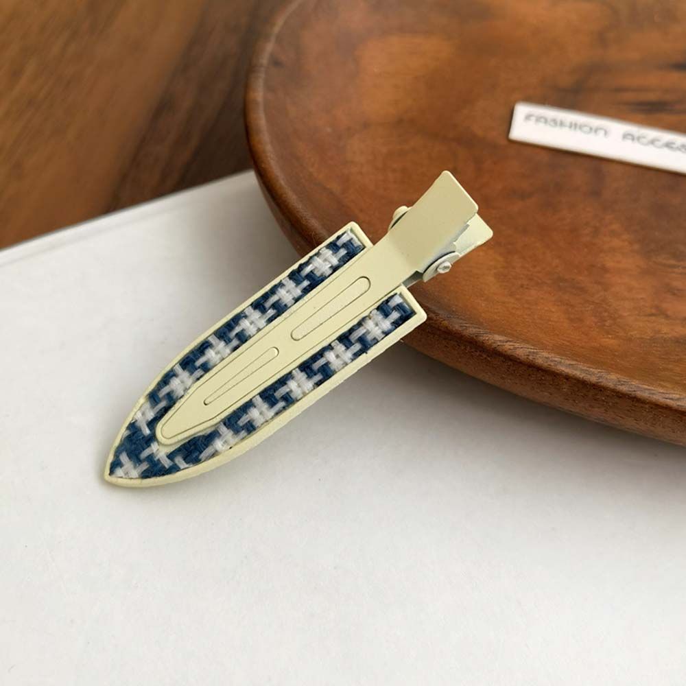 Pinces à cheveux sans plis, Barrettes tricotées, motif pied-de-poule, sans , Clip à boucles, maquillage, Clip à frange: 1