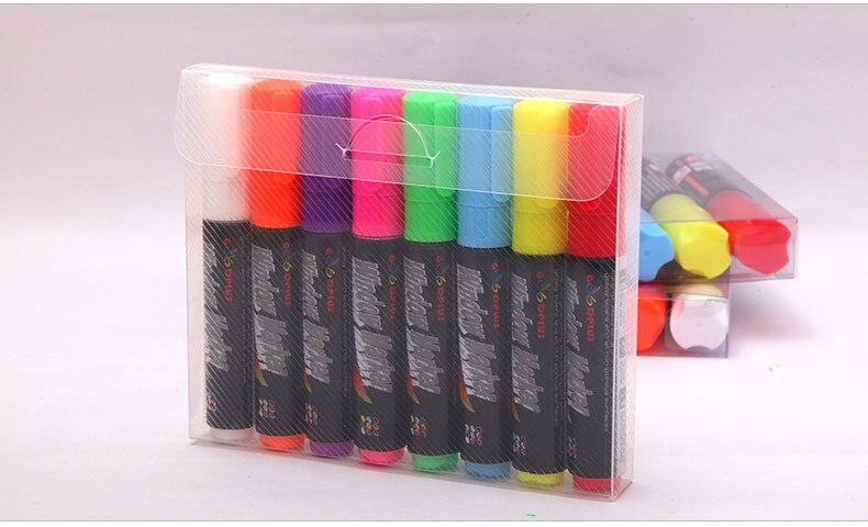 Flashcolor 8mm Bunte Textmarker Fenster Marker Stift für LED Schreibtafel, Tafel Aufkleber, Malerei: eins einstellen 8Stck 8mm