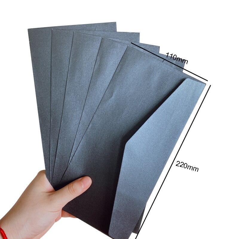 Lot de 5 enveloppes en papier couleur bonbon, 220x110mm, carte de vœux, papeterie ,: Black
