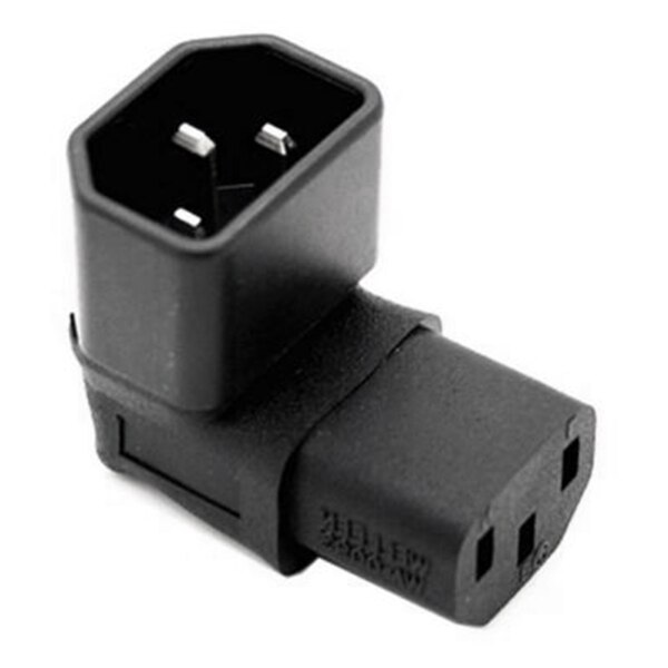 IEC Male C14 to Up Right Angled 90 Degree IEC Female C13 Power Extension Adapter