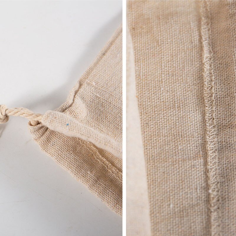 Linen Bread Bag Reusable French Baguette Drawstring Bag,Homemade Artisan Bread Storage Reusable Organic Cotton Bakery Bread Bag