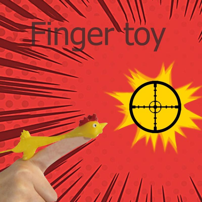 11.5cm Novelty hand catapulted walls glass Joke Finger Toys Stretchy Flying Laugh Turkey Sticky scream Chicken toys non-toxic